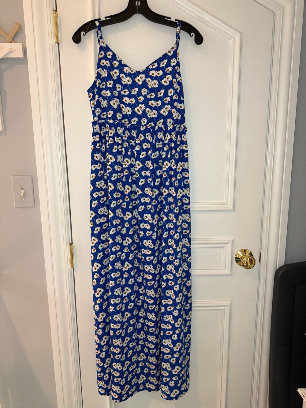 Rue des Abbesses Paris Blue Floral Maxi Dress | Daisy Print | Size M